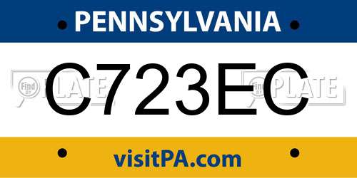 C723EC Pennsylvania License Plate