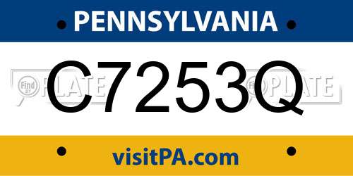 C7253Q Pennsylvania License Plate