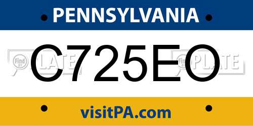C725EO Pennsylvania License Plate