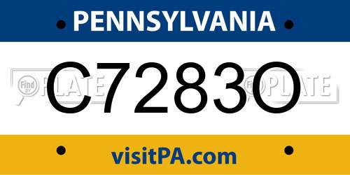 C7283O Pennsylvania License Plate