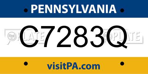 C7283Q Pennsylvania License Plate