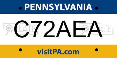 C72AEA Pennsylvania License Plate