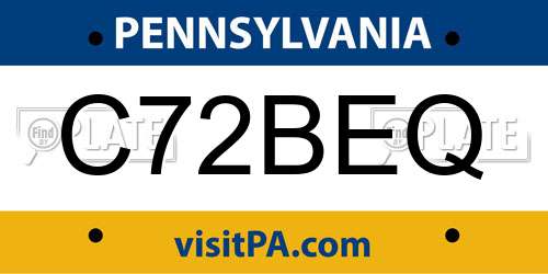 C72BEQ Pennsylvania License Plate