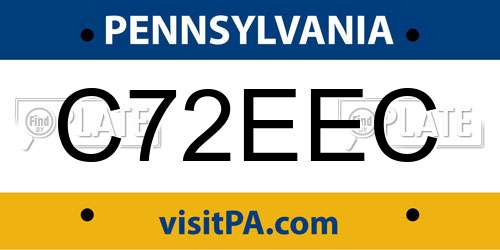 C72EEC Pennsylvania License Plate