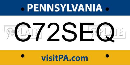 C72SEQ Pennsylvania License Plate
