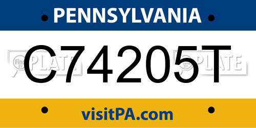 C74205T Pennsylvania License Plate