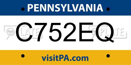 C752EQ Pennsylvania License Plate