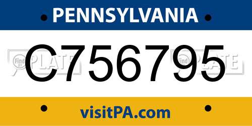 C756795 Pennsylvania License Plate