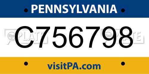 C756798 Pennsylvania License Plate