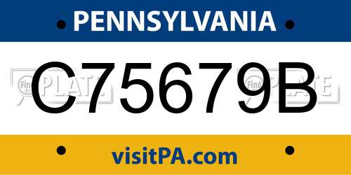 C75679B Pennsylvania License Plate