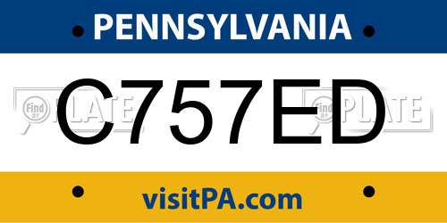 C757ED Pennsylvania License Plate