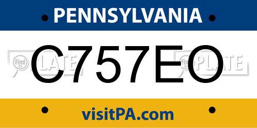 C757EO Pennsylvania License Plate
