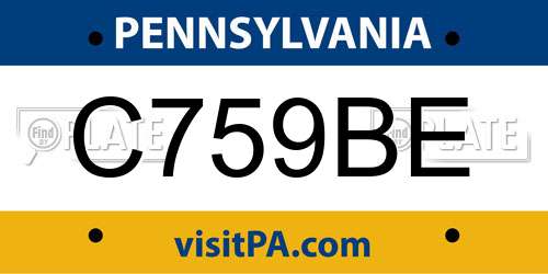 C759BE Pennsylvania License Plate
