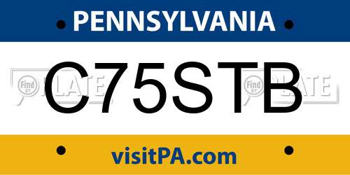 C75STB Pennsylvania License Plate