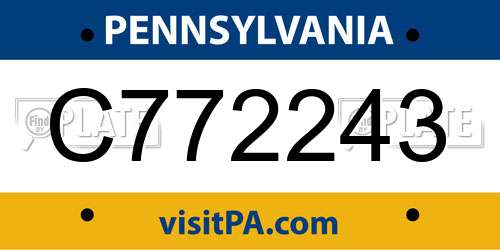 C772243 Pennsylvania License Plate