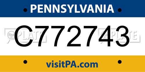 C772743 Pennsylvania License Plate