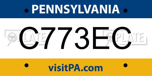 C773EC Pennsylvania License Plate