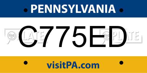 C775ED Pennsylvania License Plate