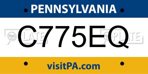 C775EQ Pennsylvania License Plate