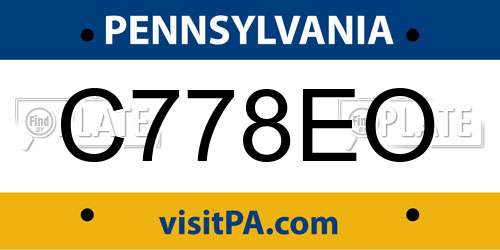 C778EO Pennsylvania License Plate