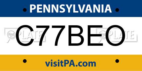 C77BEO Pennsylvania License Plate