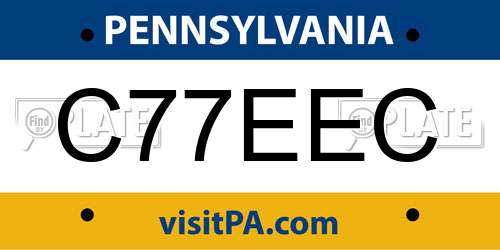 C77EEC Pennsylvania License Plate