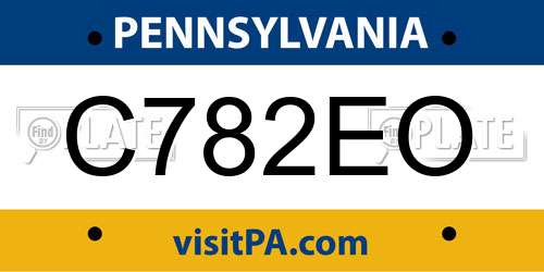 C782EO Pennsylvania License Plate