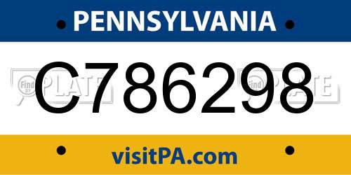 C786298 Pennsylvania License Plate