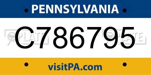 C786795 Pennsylvania License Plate