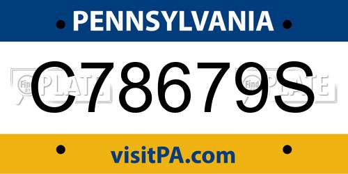 C78679S Pennsylvania License Plate