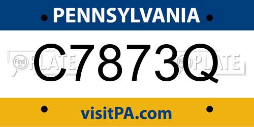 C7873Q Pennsylvania License Plate