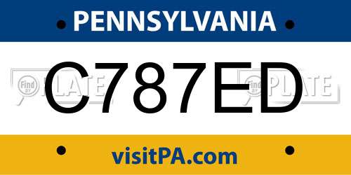C787ED Pennsylvania License Plate