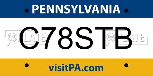 C78STB Pennsylvania License Plate