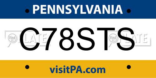 C78STS Pennsylvania License Plate