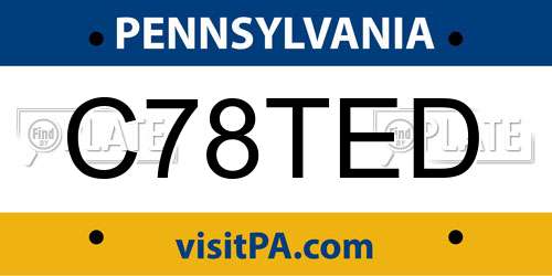 C78TED Pennsylvania License Plate