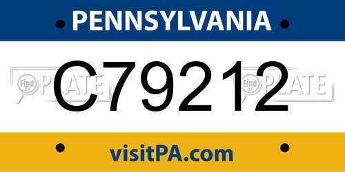 C79212 Pennsylvania License Plate