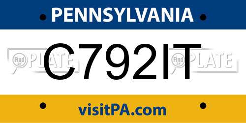 C792IT Pennsylvania License Plate