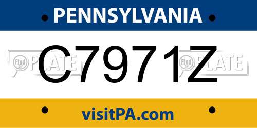 C7971Z Pennsylvania License Plate