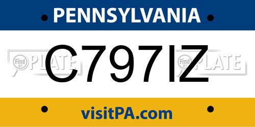 C797IZ Pennsylvania License Plate