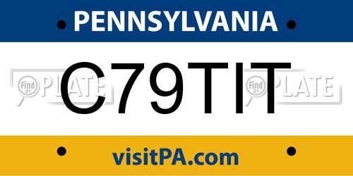 C79TIT Pennsylvania License Plate