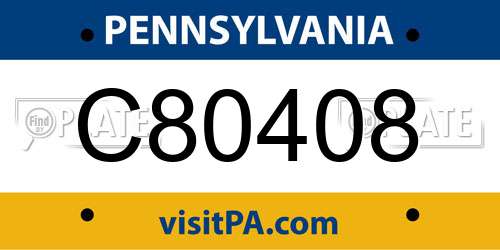 C80408 Pennsylvania License Plate