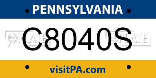 C8040S Pennsylvania License Plate