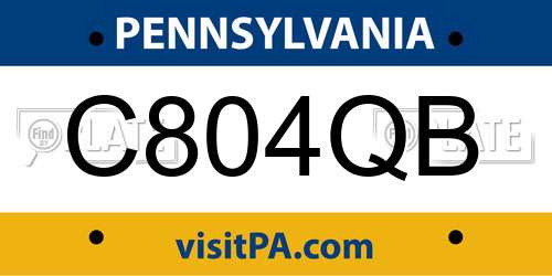 C804QB Pennsylvania License Plate