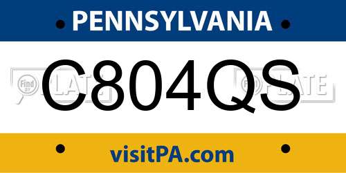 C804QS Pennsylvania License Plate
