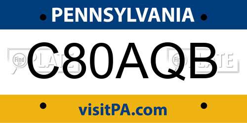 C80AQB Pennsylvania License Plate