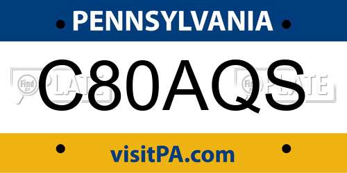 C80AQS Pennsylvania License Plate