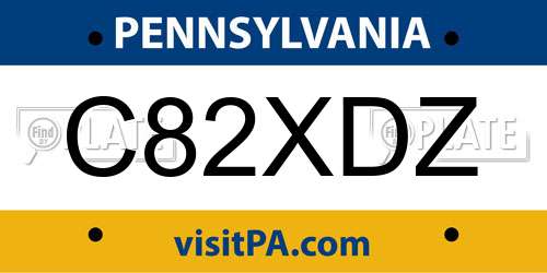 C82XDZ Pennsylvania License Plate