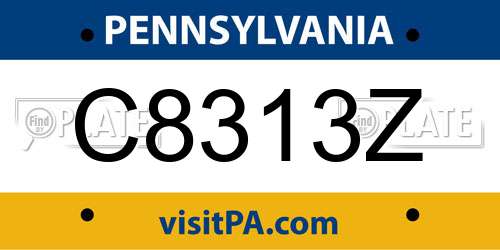 C8313Z Pennsylvania License Plate