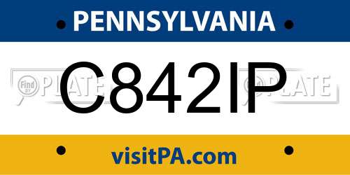 C842IP Pennsylvania License Plate
