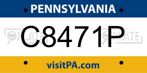 C8471P Pennsylvania License Plate